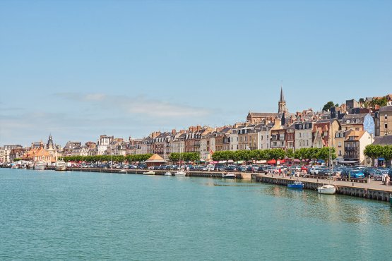 Fishing boat and fishing net in the port of Saint-Vaast-la-Hougu